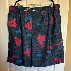 The Foundry Supply Co men’s blue swordfish cargo swim trunks size 3XL